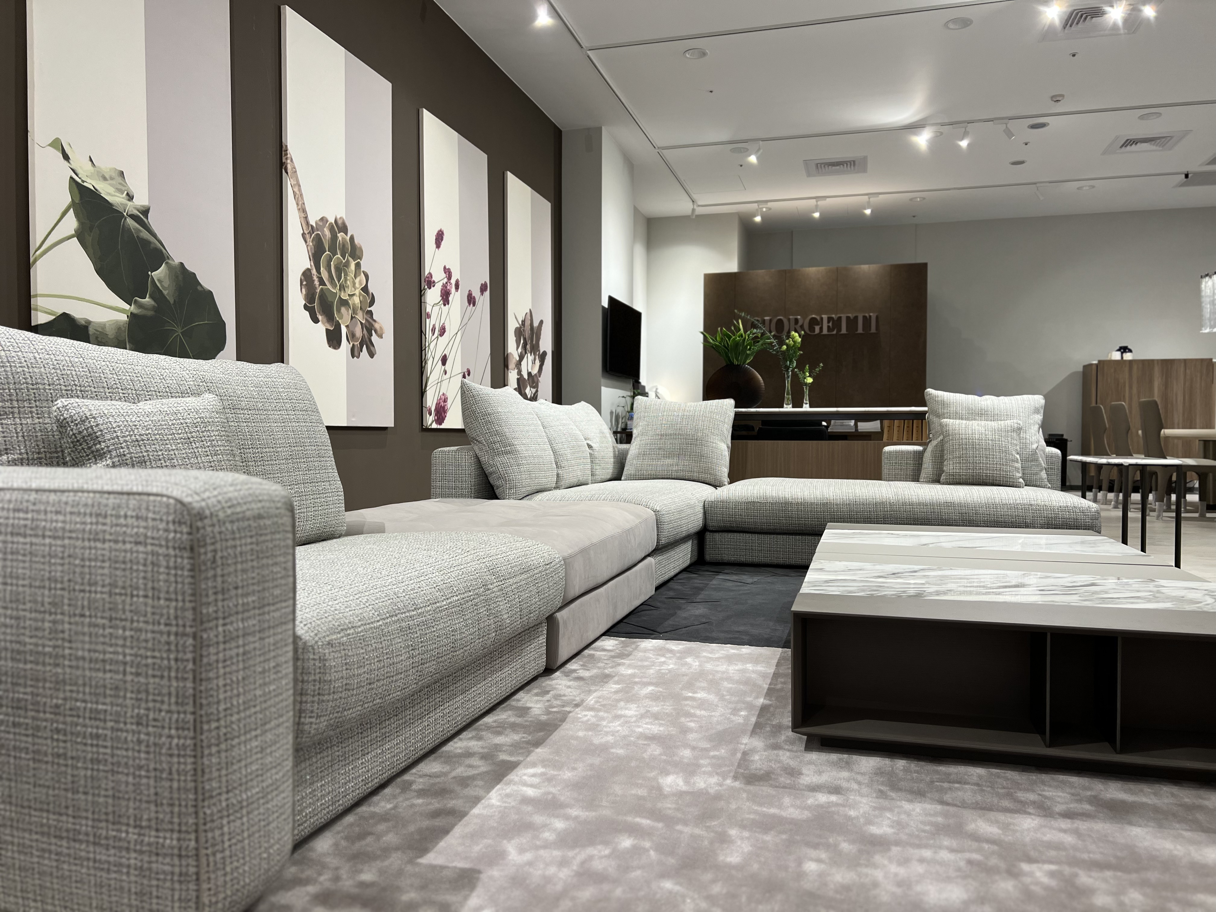 捷行國際家居 台灣代理義大利豪奢家具 Giorgetti,沙發 sofa L型沙發 畫作